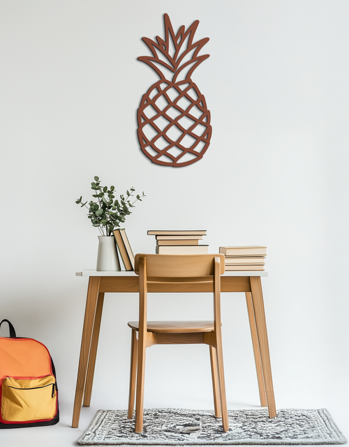 Load image into Gallery viewer, Pineapple Metal Wall Art - Tropical Geometric Home Decor- KAF171