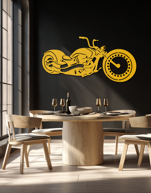 Load image into Gallery viewer, Motorcycle Metal Wall Art - Biker Decor for Garage & Man Cave- KAF172