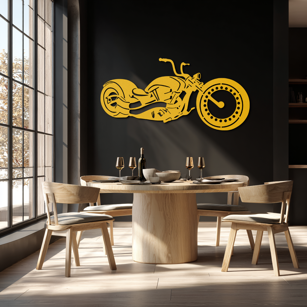 Motorcycle Metal Wall Art - Biker Decor for Garage & Man Cave- KAF172