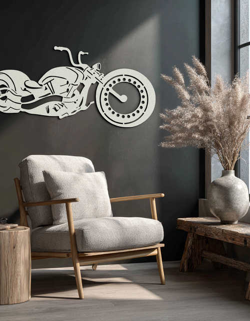 Load image into Gallery viewer, Motorcycle Metal Wall Art - Biker Decor for Garage & Man Cave- KAF172
