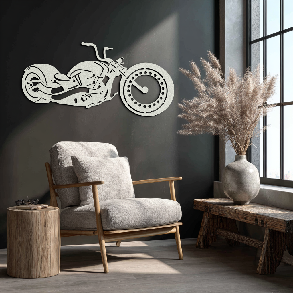 Motorcycle Metal Wall Art - Biker Decor for Garage & Man Cave- KAF172