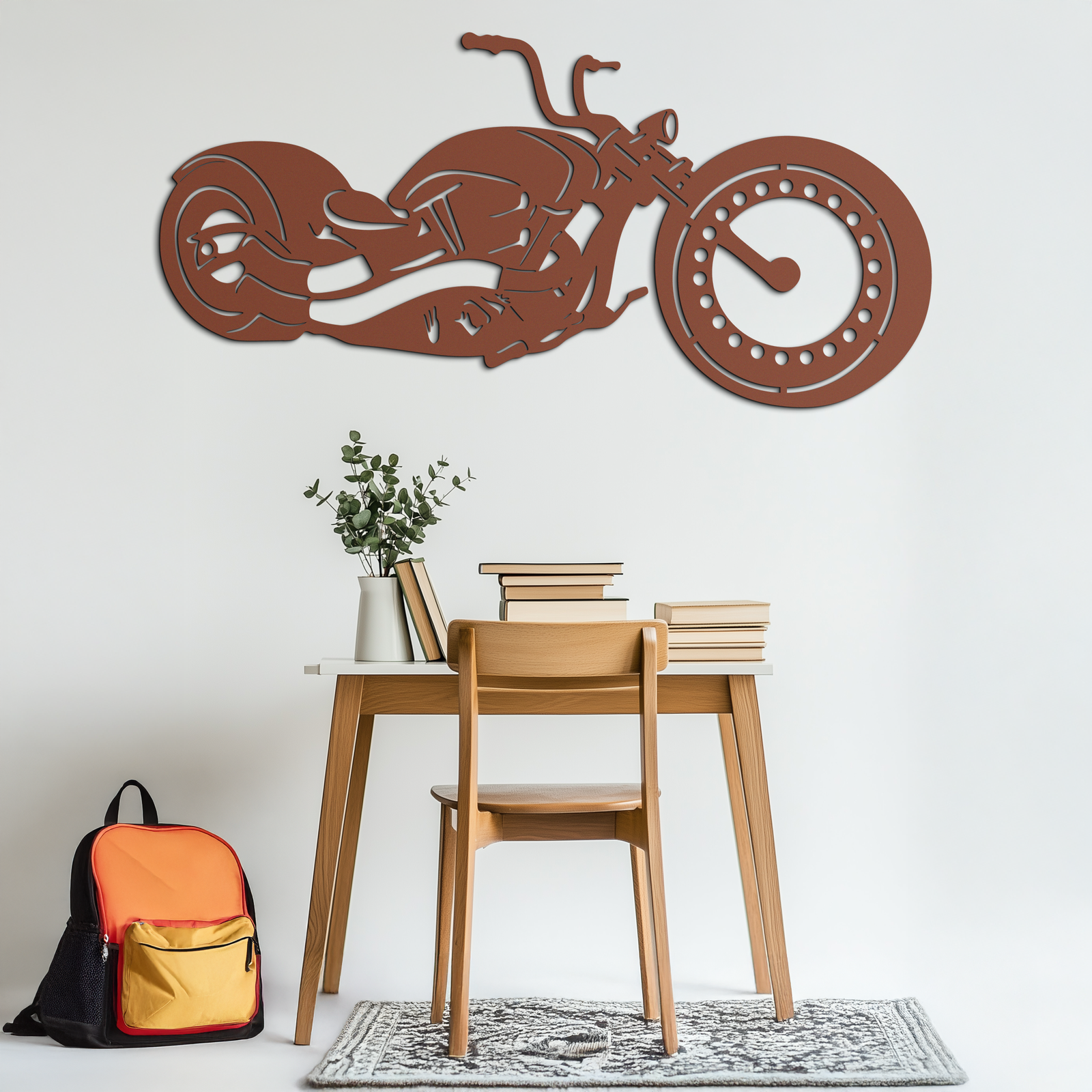 Motorcycle Metal Wall Art - Biker Decor for Garage & Man Cave- KAF172