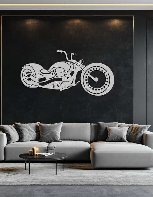 Load image into Gallery viewer, Motorcycle Metal Wall Art - Biker Decor for Garage & Man Cave- KAF172