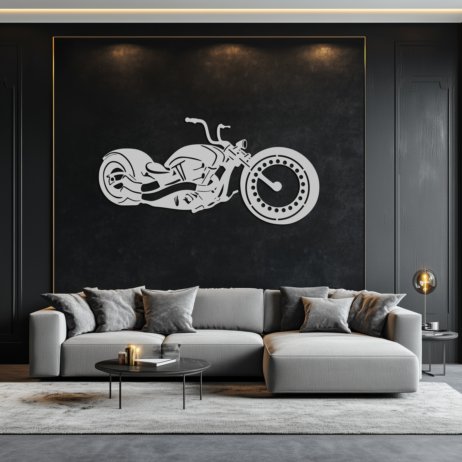 Motorcycle Metal Wall Art - Biker Decor for Garage & Man Cave- KAF172