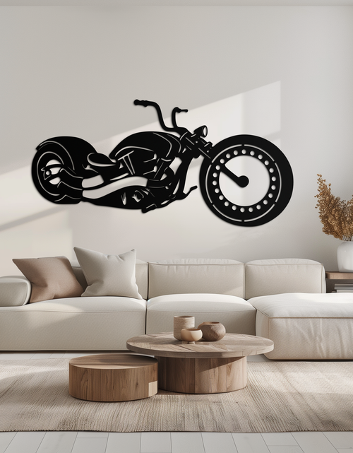 Load image into Gallery viewer, Motorcycle Metal Wall Art - Biker Decor for Garage & Man Cave- KAF172