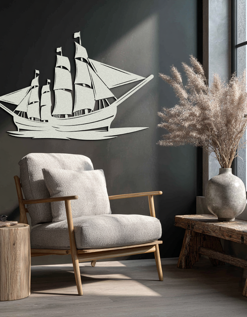 Load image into Gallery viewer, Pirate Ship Metal Wall Art - Nautical Decor for Home & Office- KAF175