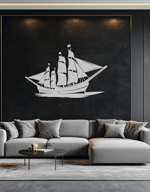 Load image into Gallery viewer, Pirate Ship Metal Wall Art - Nautical Decor for Home & Office- KAF175