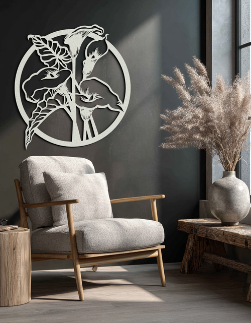 Load image into Gallery viewer, Floral Elegance Metal Wall Art - Modern Circular Flower Decor- KAF177