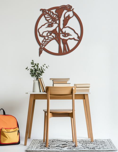 Load image into Gallery viewer, Floral Elegance Metal Wall Art - Modern Circular Flower Decor- KAF177