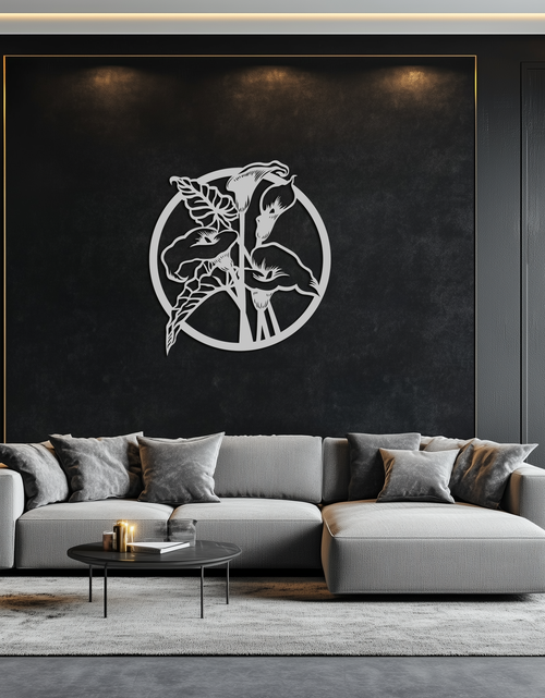 Load image into Gallery viewer, Floral Elegance Metal Wall Art - Modern Circular Flower Decor- KAF177