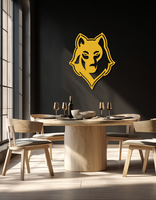 Load image into Gallery viewer, Wolf Metal Wall Art - Geometric Wolf Head Wall Decor- KAF178