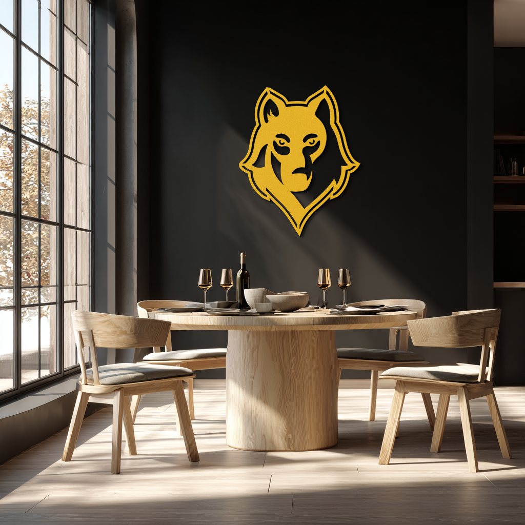 Wolf Metal Wall Art - Geometric Wolf Head Wall Decor- KAF178