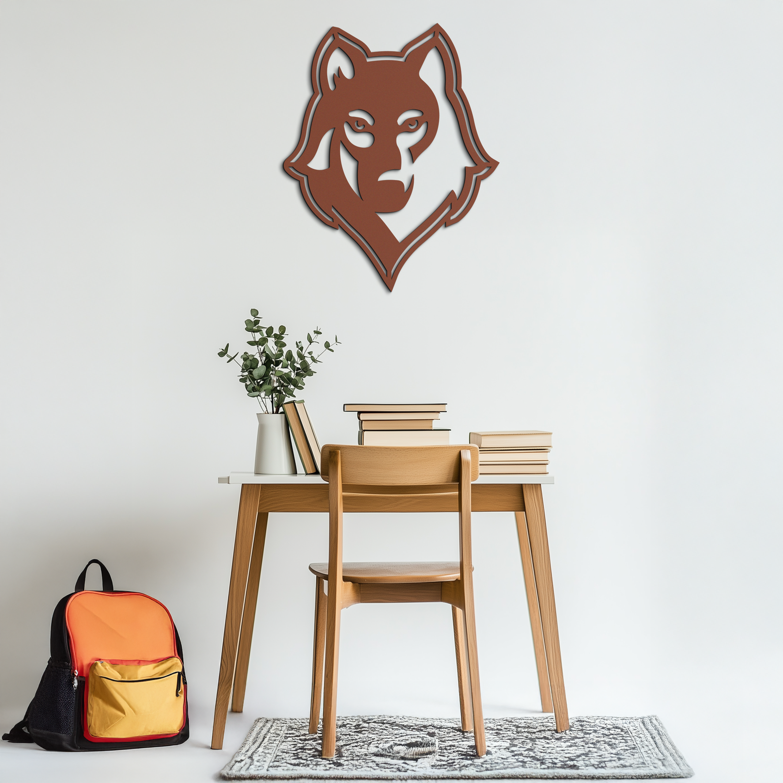 Wolf Metal Wall Art - Geometric Wolf Head Wall Decor- KAF178
