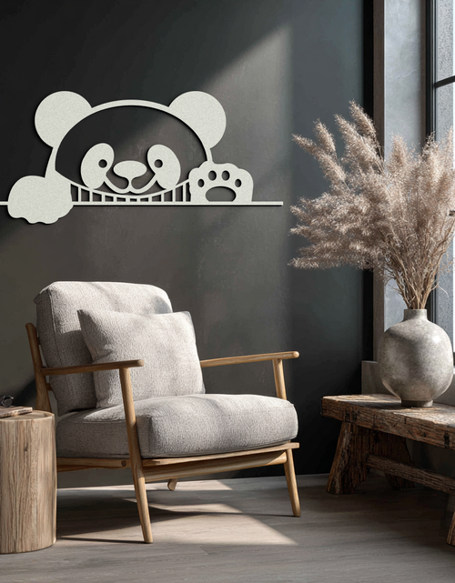 Resmi Galeri görüntüleyicisine yükleyin, Panda Metal Duvar Sanatı - Sevimli Geometrik Panda Dekoru - KAF181