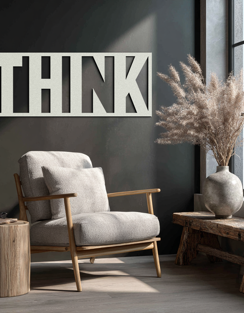 Load image into Gallery viewer, THINK" Metal Wall Art - Minimalist Inspirational Decor- KAF184