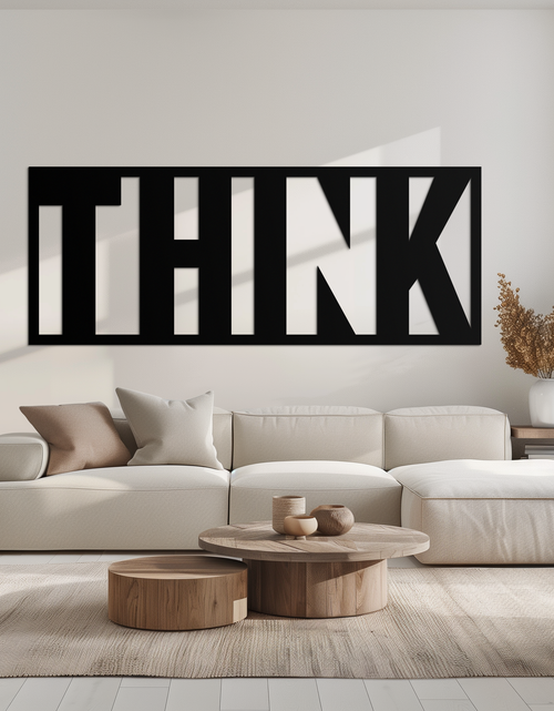 Load image into Gallery viewer, THINK" Metal Wall Art - Minimalist Inspirational Decor- KAF184