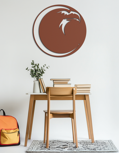 Load image into Gallery viewer, Eagle Moon Metal Wall Art - Majestic and Bold Decor- KAF185
