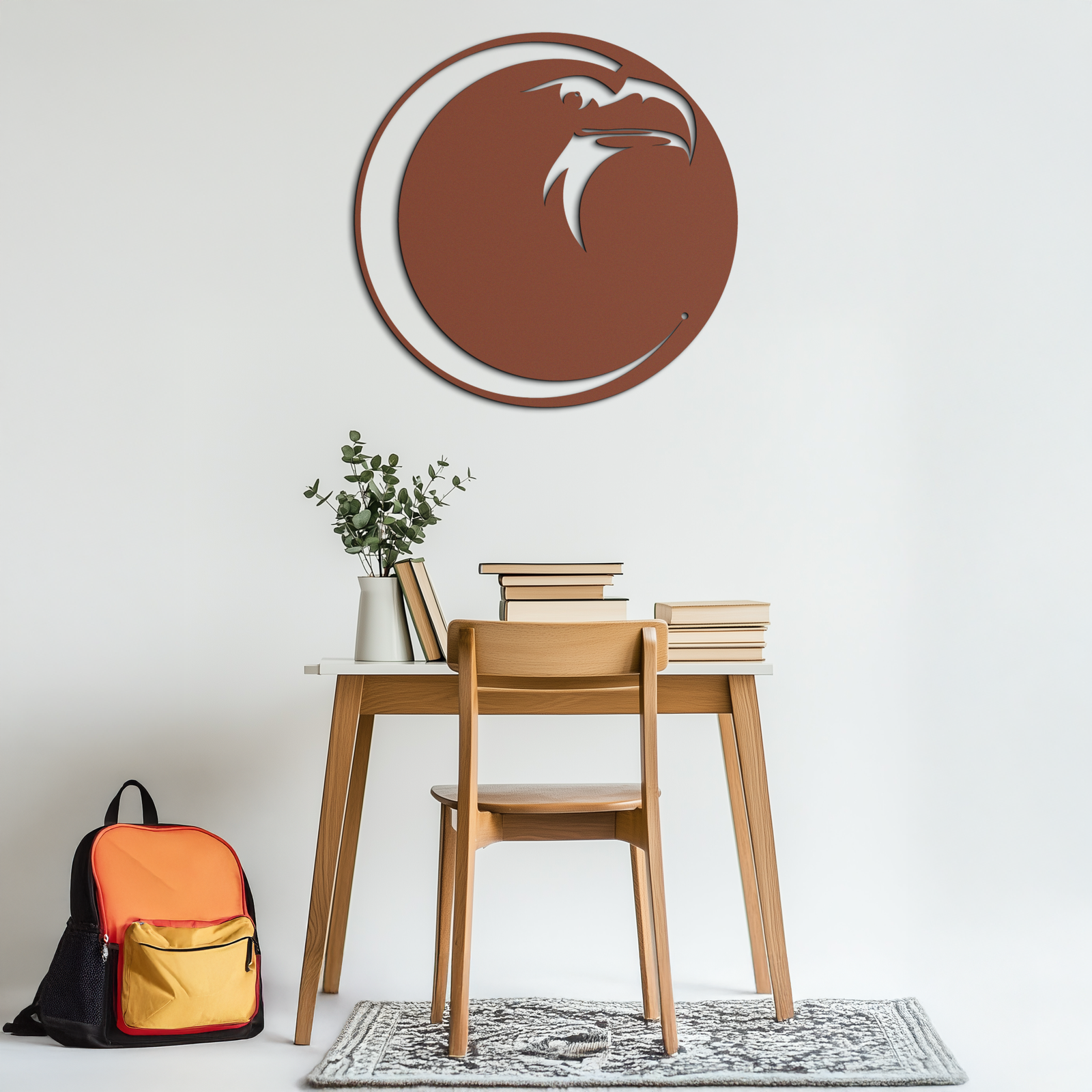 Eagle Moon Metal Wall Art - Majestic and Bold Decor- KAF185