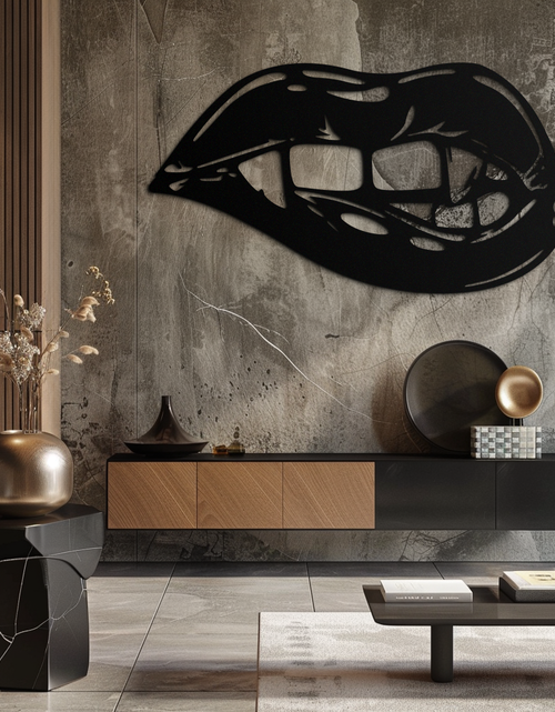 Load image into Gallery viewer, Geometric Lips Metal Wall Art - Bold & Modern Statement Piece- KAF186