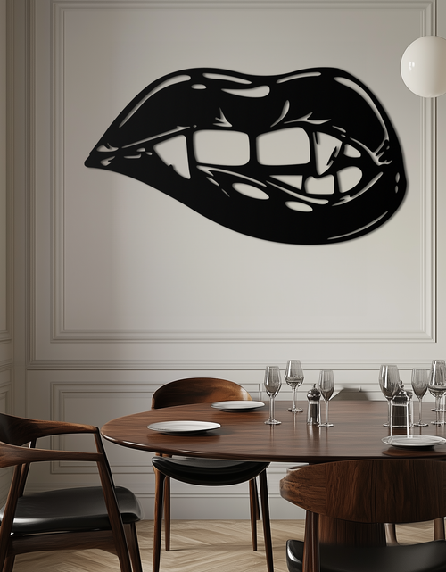 Load image into Gallery viewer, Geometric Lips Metal Wall Art - Bold & Modern Statement Piece- KAF186