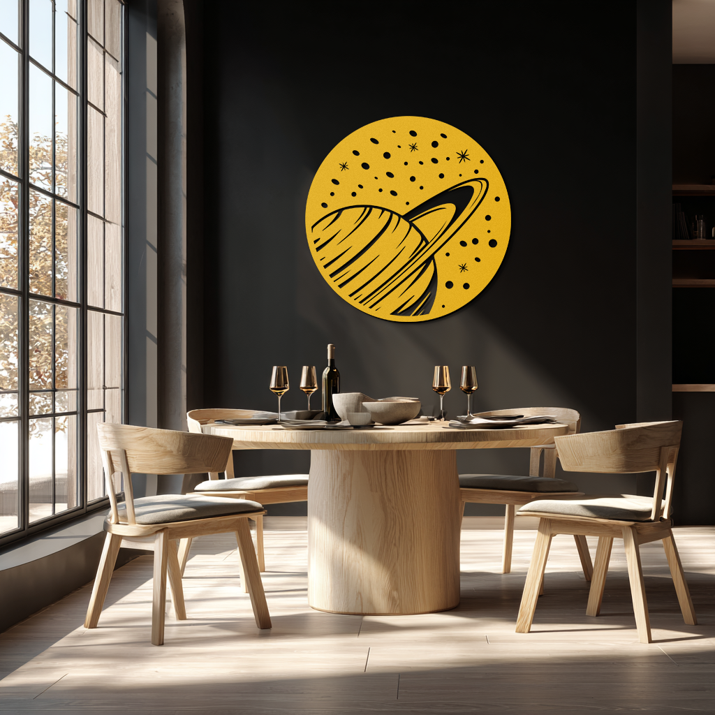 Saturn Planet Metal Wall Art - Cosmic Space Decor- KAF187