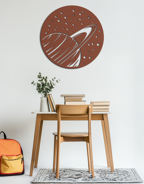 Load image into Gallery viewer, Saturn Planet Metal Wall Art - Cosmic Space Decor- KAF187