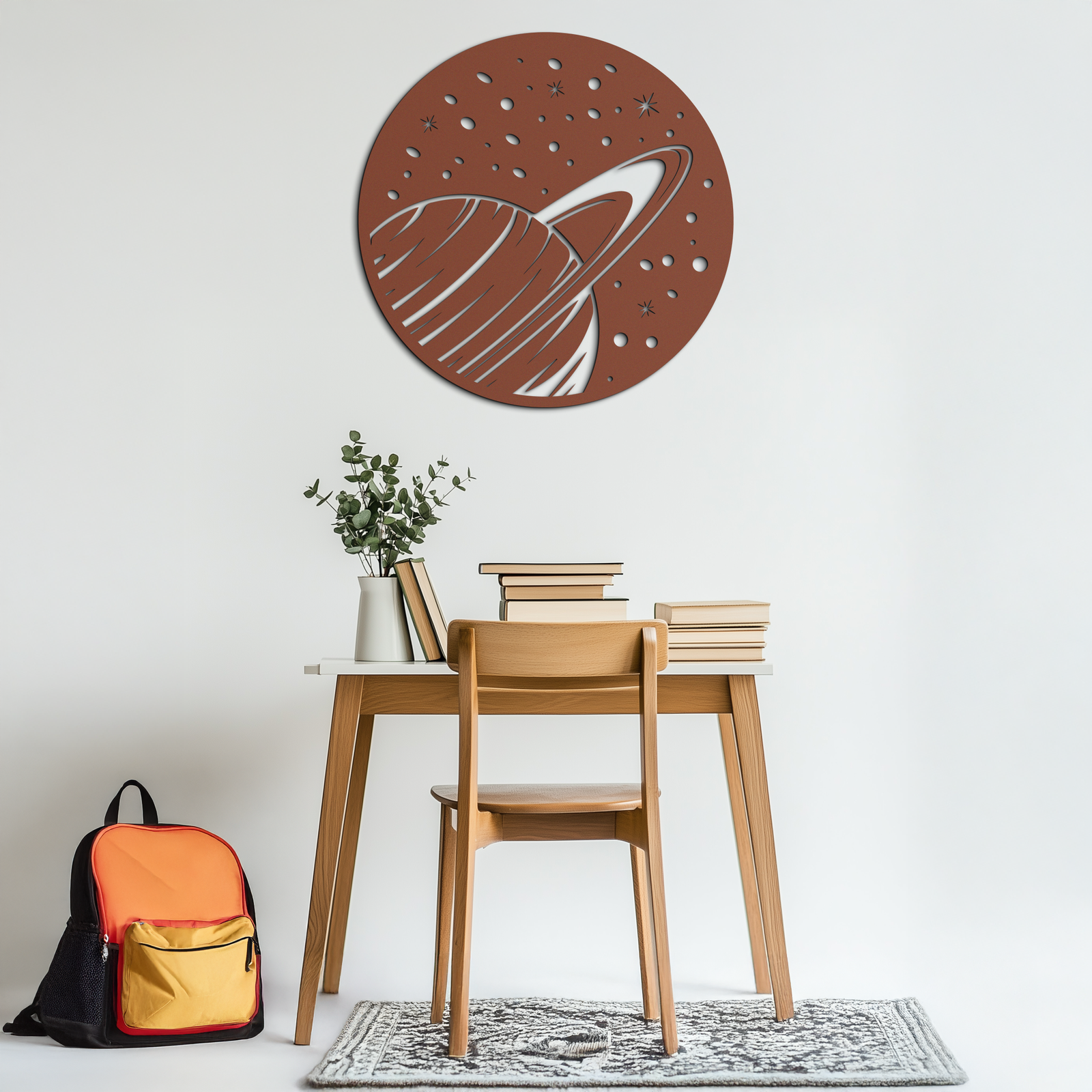 Saturn Planet Metal Wall Art - Cosmic Space Decor- KAF187
