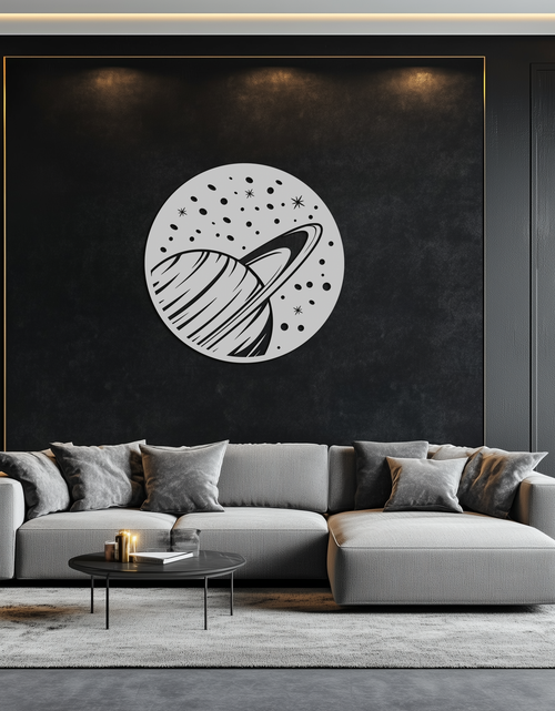 Load image into Gallery viewer, Saturn Planet Metal Wall Art - Cosmic Space Decor- KAF187