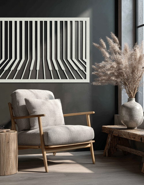 Load image into Gallery viewer, Geometric Piano Keys Metal Wall Art - Modern Music Decor- KAF189