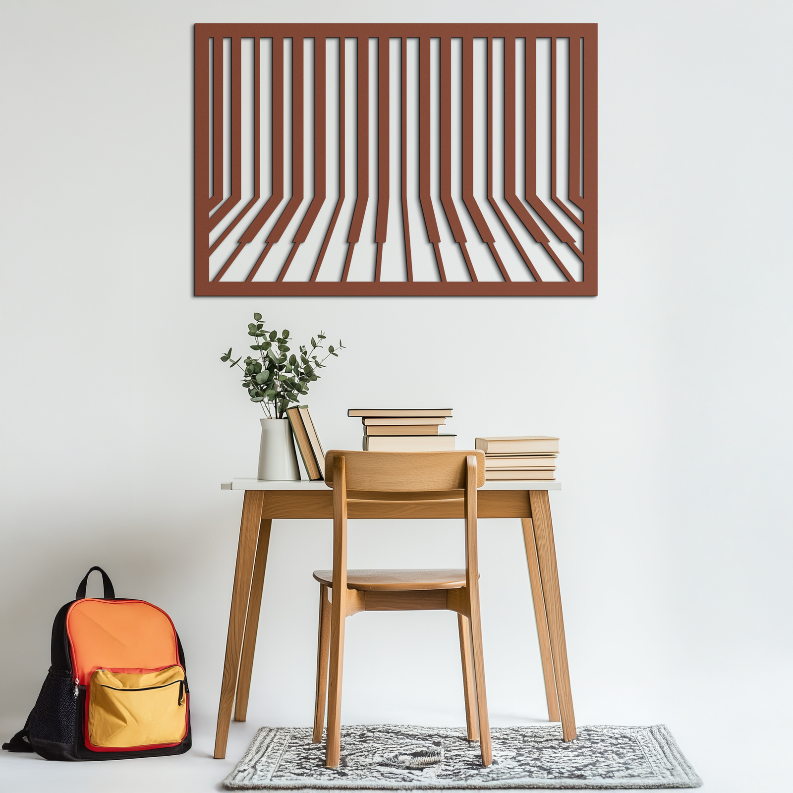 Geometric Piano Keys Metal Wall Art - Modern Music Decor- KAF189
