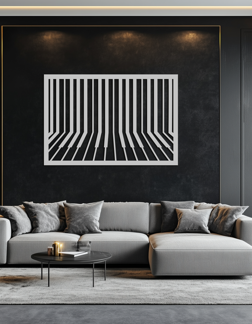 Load image into Gallery viewer, Geometric Piano Keys Metal Wall Art - Modern Music Decor- KAF189