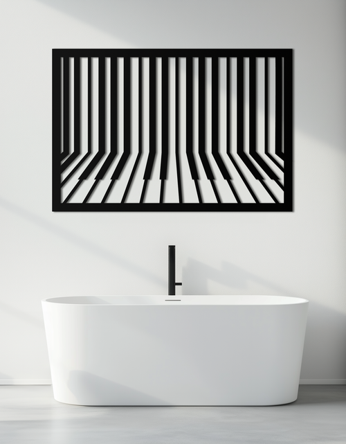 Load image into Gallery viewer, Geometric Piano Keys Metal Wall Art - Modern Music Decor- KAF189