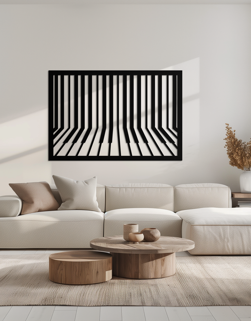 Load image into Gallery viewer, Geometric Piano Keys Metal Wall Art - Modern Music Decor- KAF189