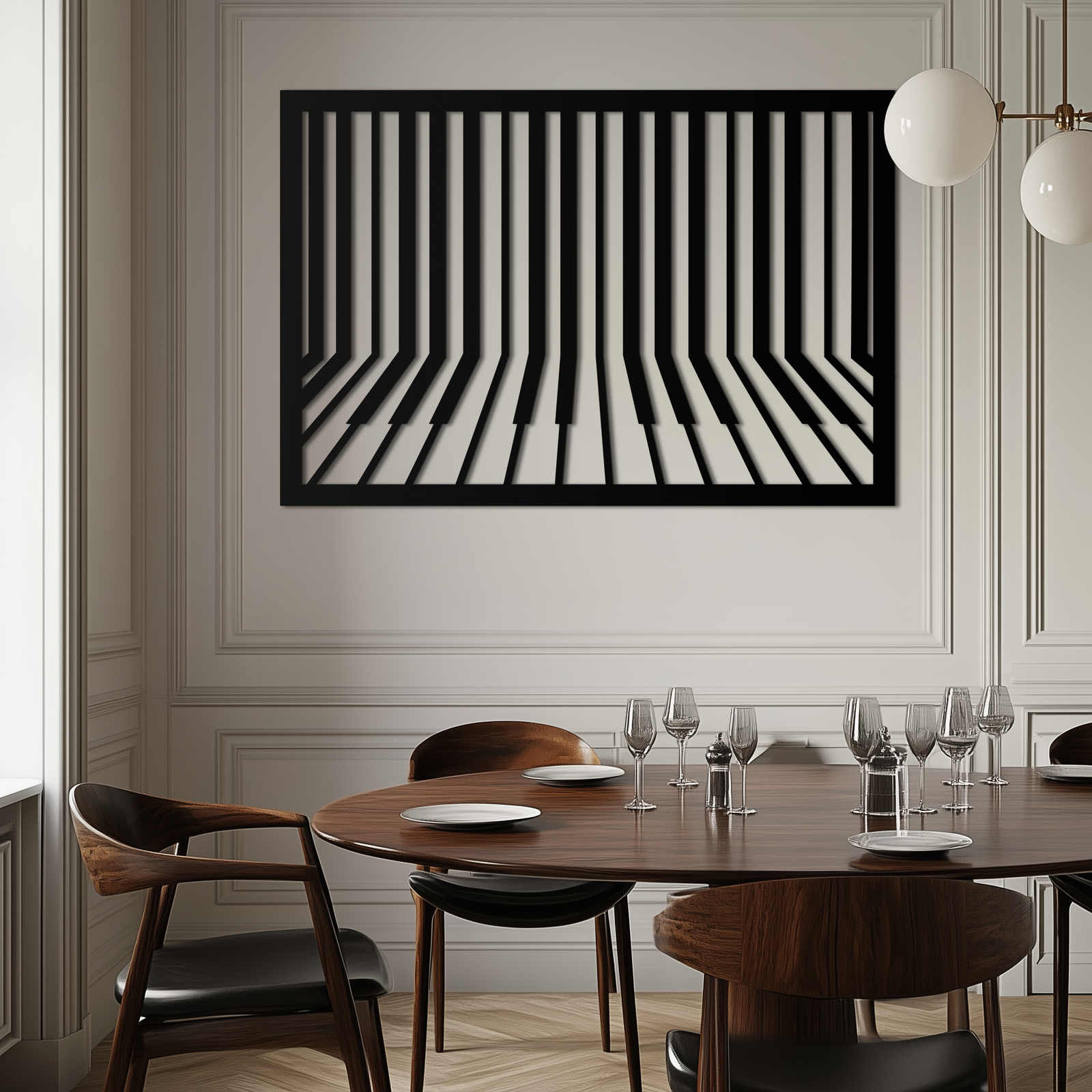 Geometric Piano Keys Metal Wall Art - Modern Music Decor- KAF189
