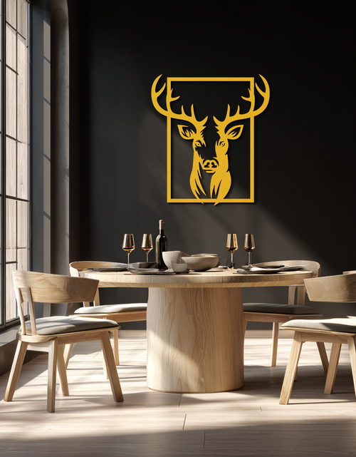 Load image into Gallery viewer, Majestic Deer Metal Wall Art - Nature-Inspired Minimalist Decor- KAF190