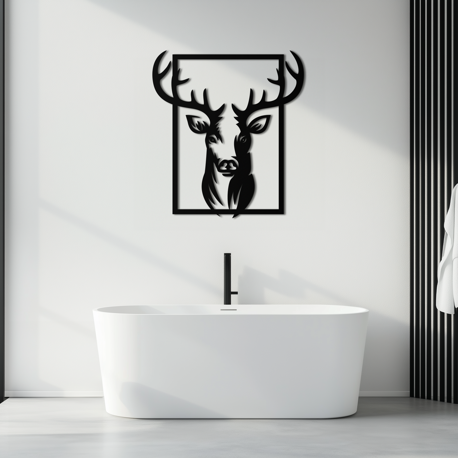 Majestic Deer Metal Wall Art - Nature-Inspired Minimalist Decor- KAF190