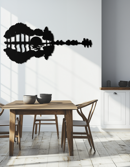 Load image into Gallery viewer, Guitar Landscape Metal Wall Art – Music & Nature Fusion - KAF191