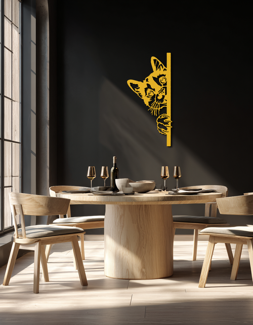 Load image into Gallery viewer, Peeking Cat Metal Wall Art – Cute Kitty Home Decor - KAF193