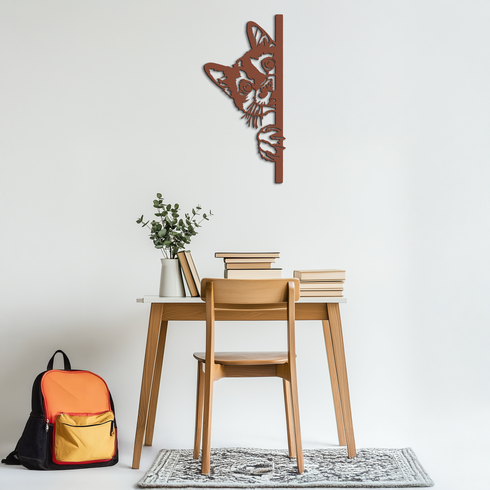 Peeking Cat Metal Wall Art – Cute Kitty Home Decor - KAF193