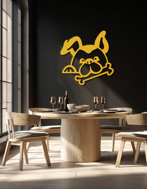Load image into Gallery viewer, Bone-Holding Dog Metal Wall Art - Playful Pet Decor - KAF194