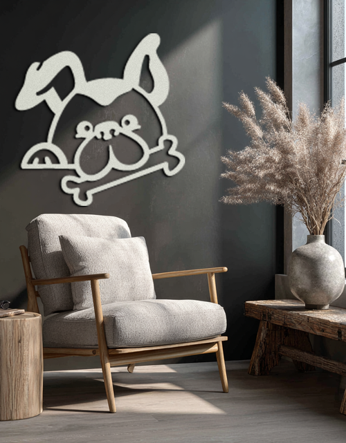 Load image into Gallery viewer, Bone-Holding Dog Metal Wall Art - Playful Pet Decor - KAF194