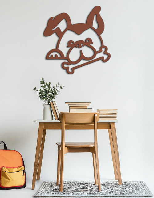 Load image into Gallery viewer, Bone-Holding Dog Metal Wall Art - Playful Pet Decor - KAF194