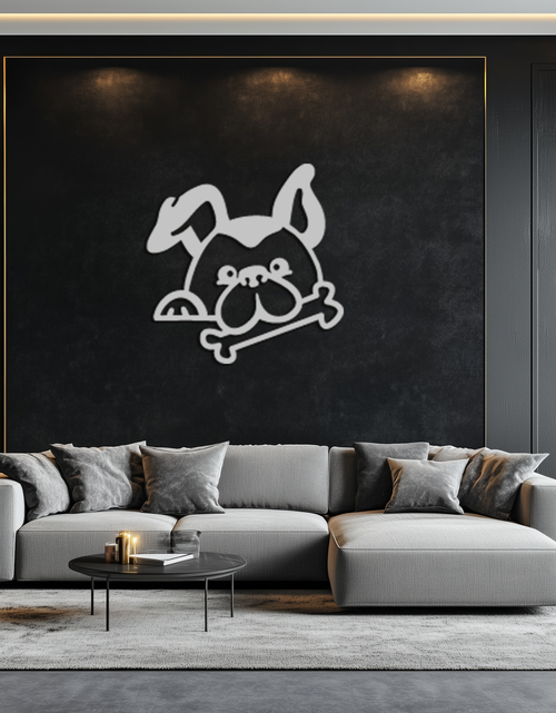Load image into Gallery viewer, Bone-Holding Dog Metal Wall Art - Playful Pet Decor - KAF194
