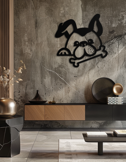 Load image into Gallery viewer, Bone-Holding Dog Metal Wall Art - Playful Pet Decor - KAF194