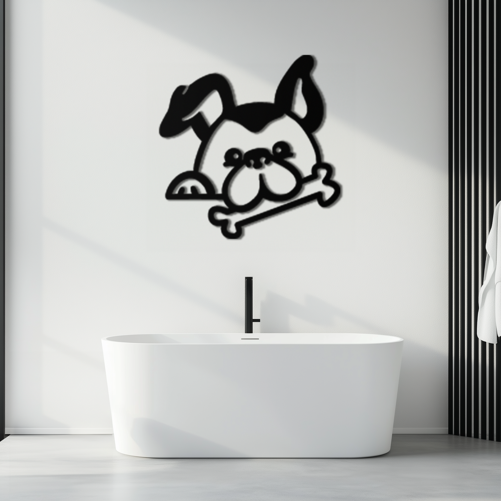 Bone-Holding Dog Metal Wall Art - Playful Pet Decor - KAF194