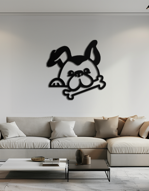 Load image into Gallery viewer, Bone-Holding Dog Metal Wall Art - Playful Pet Decor - KAF194