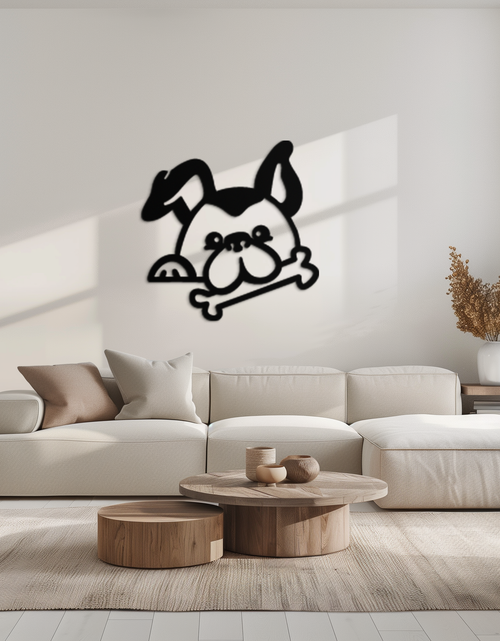 Load image into Gallery viewer, Bone-Holding Dog Metal Wall Art - Playful Pet Decor - KAF194
