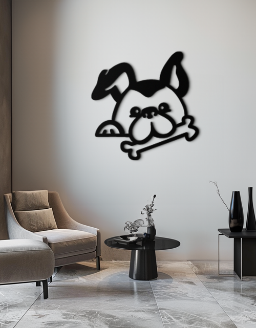 Load image into Gallery viewer, Bone-Holding Dog Metal Wall Art - Playful Pet Decor - KAF194