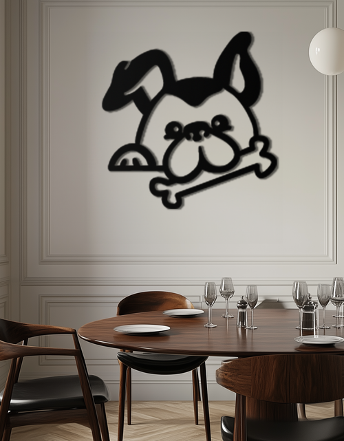 Load image into Gallery viewer, Bone-Holding Dog Metal Wall Art - Playful Pet Decor - KAF194