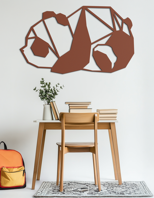 Load image into Gallery viewer, Geometric Sleeping Panda Metal Wall Art - Minimalist & Modern Decor - KAF195